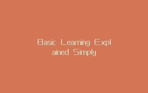 Basic Learning Explained Simply